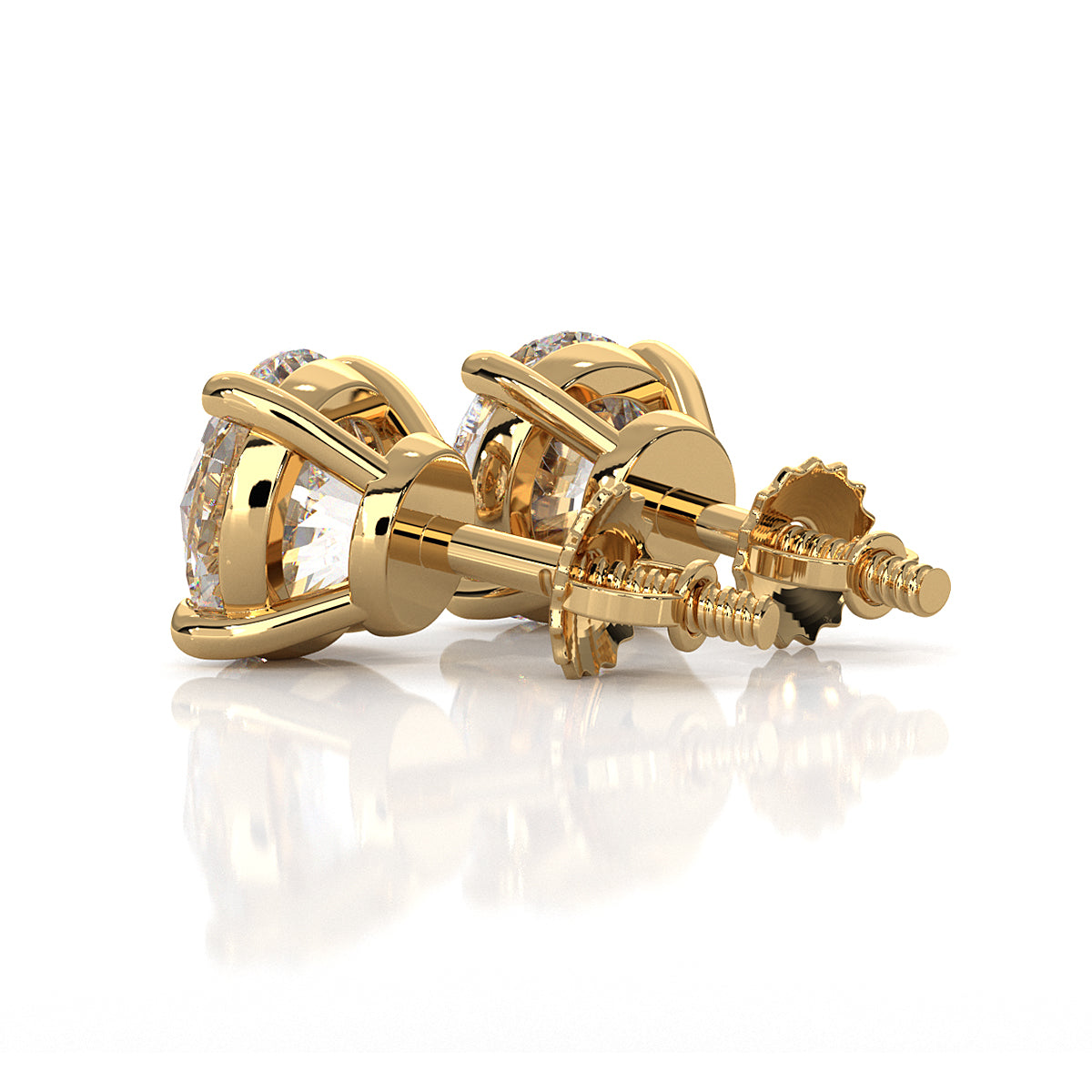 Elegant Round Lab Grown Diamond Stud Earrings | IGI Certified Brilliance & Timeless Sparkle